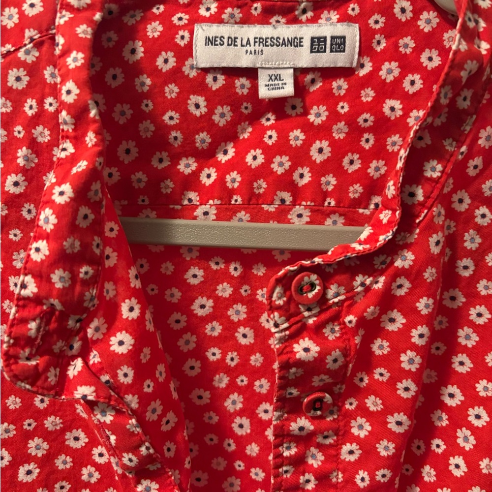 Uniqlo X ines de la Fressange floral blouse XXL gently worn - Picture 2 of 5